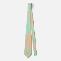 Corbata de Cuadros Verde Padua y Melocotón Corvett