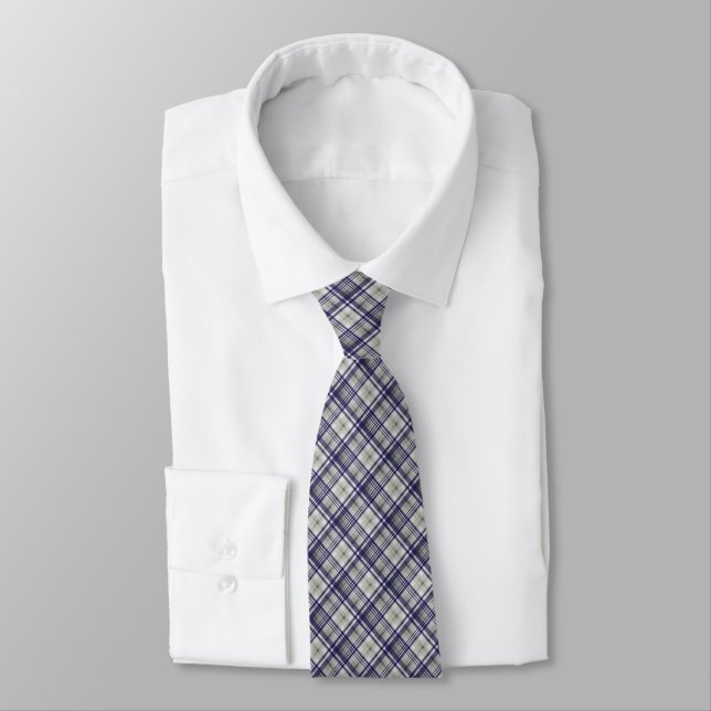 Corbata de Cuello a Cuadros Gris Azul (Atado)