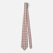 Corbata de Cuello a Cuadros Marrón Tostado y Gris 