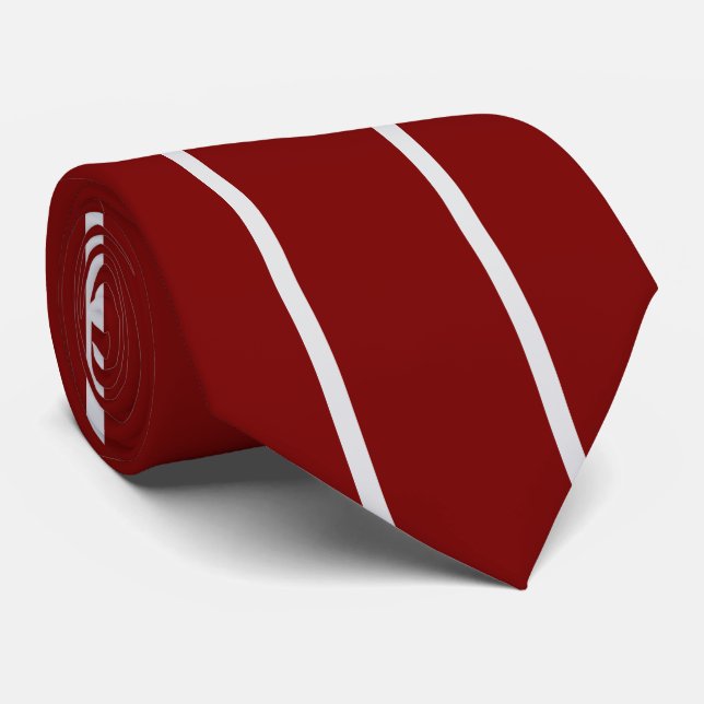 Corbata de cuello a rayas rojas y blancas granate  (Enrollado)