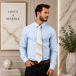 Corbata de cuello beige crema mármol remolino flui