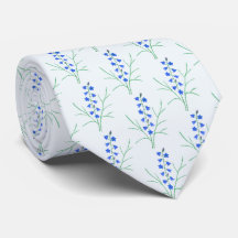 Corbata de cuello blanco de campanillas azules