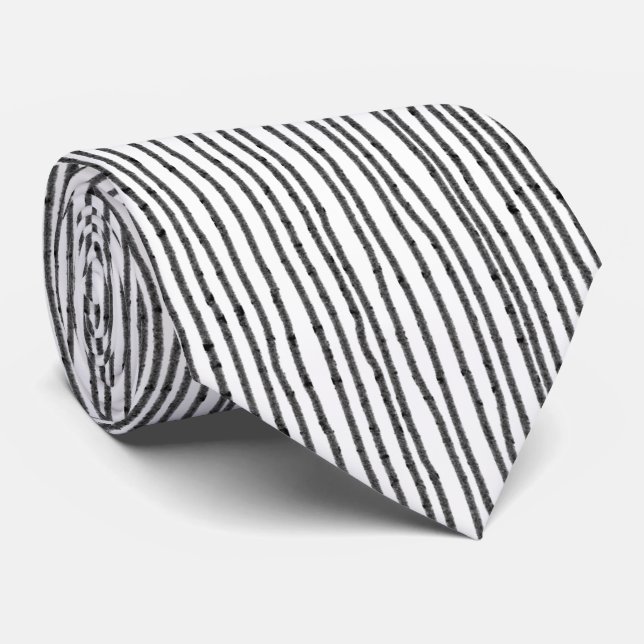 Corbata de cuello blanco y negro (Enrollado)