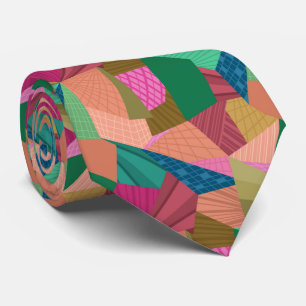 Corbata de cuello Campos de primavera geométricos