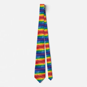 Corbata de cuello con arcoíris de acuarela