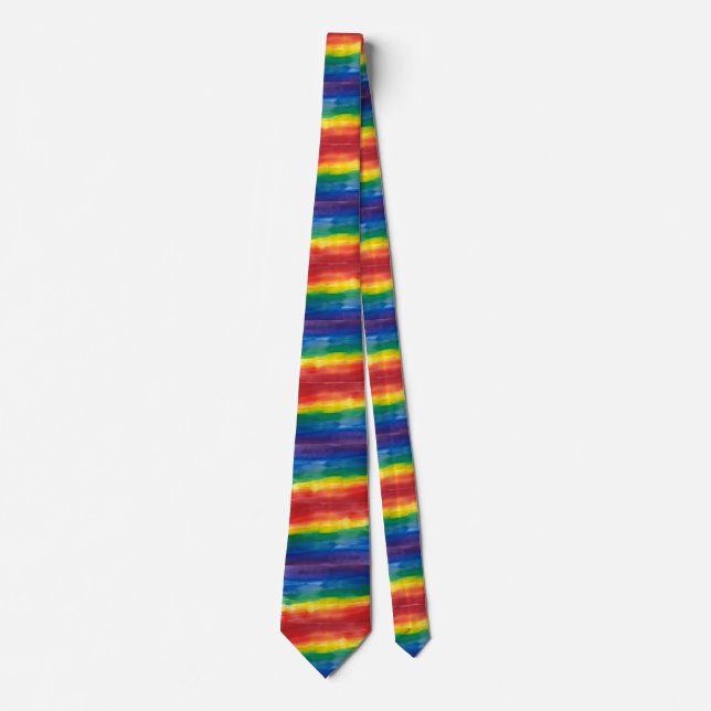 Corbata de cuello con arcoíris de acuarela (Anverso)
