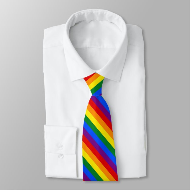 Corbata de cuello con arcoíris de ORGULLO LGBT (Atado)