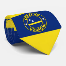 Corbata de cuello con bandera de Curazao, corbata