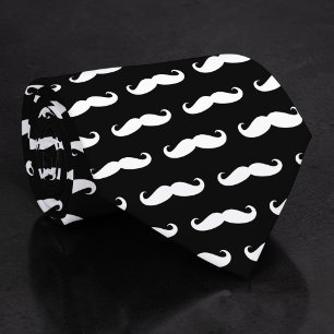 Corbata de cuello con bigote negro y blanco