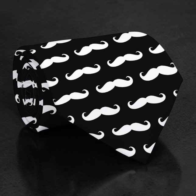 Corbata de cuello con bigote negro y blanco (Subido por el creador)