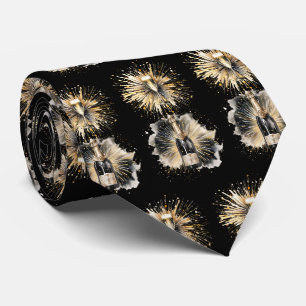 Corbata de cuello con botellas de champán y copas