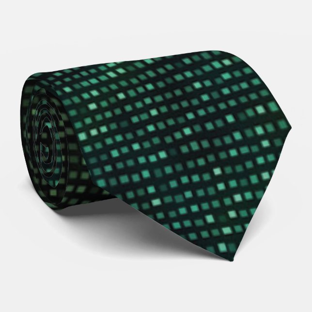 Corbata de cuello con brillo cibernético verde (Enrollado)