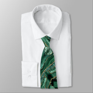 Corbata de cuello con brillo de oro verde esmerald