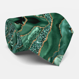 Corbata de cuello con brillo de oro verde esmerald