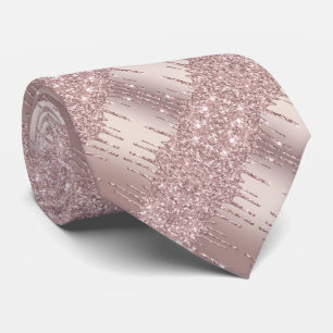 Corbata de cuello con brillo en rosa dorado