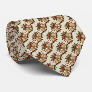 Corbata de cuello con campanas de Navidad de oro