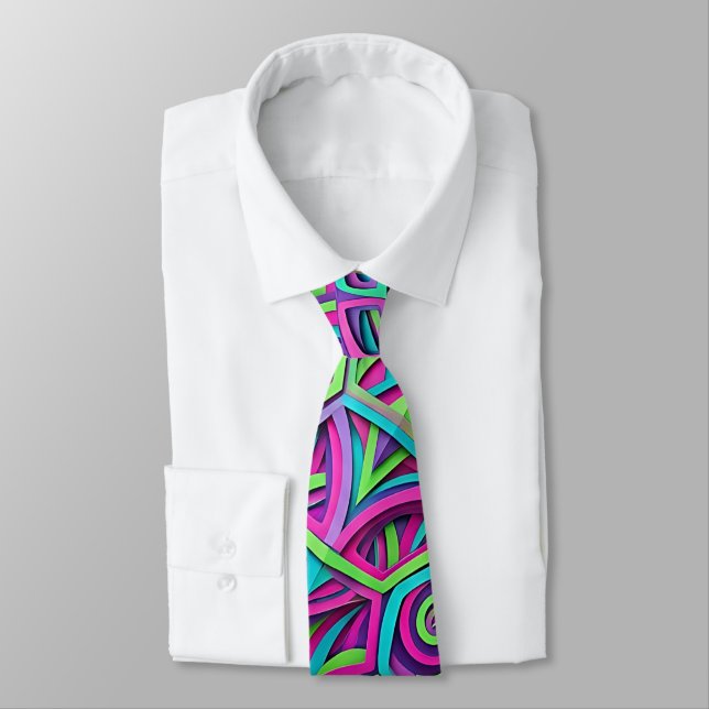 Corbata de cuello con caparazón de tortuga neón ab (Atado)