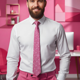 Corbata de cuello con destellos de purpurina rosa