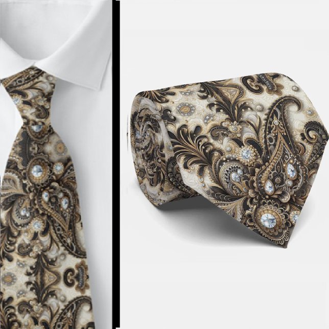 Corbata de cuello con encaje de flores Paisley y d (Subido por el creador)