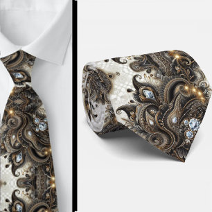 Corbata de cuello con encaje de flores Paisley y d