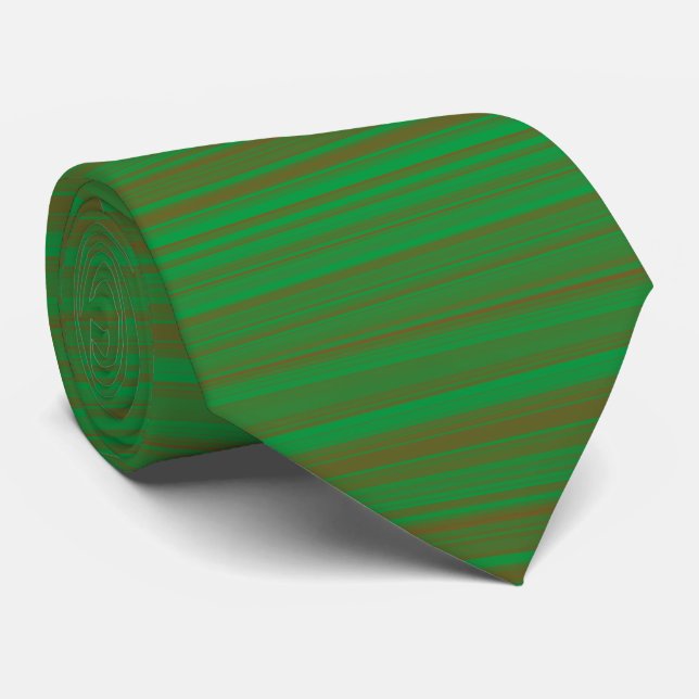 Corbata de cuello con estampado de rayas verdes y  (Enrollado)