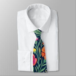 Corbata de cuello con flores abstractas de clavele