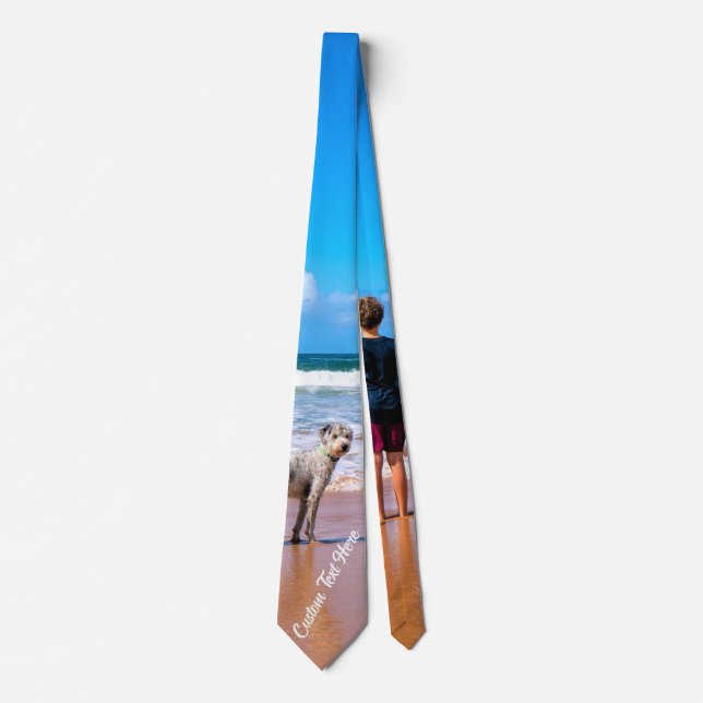 Corbata de cuello con foto personalizada con fotos (Anverso)
