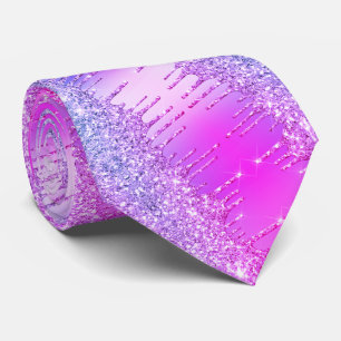 Corbata de cuello con gotas brillantes de neón ros