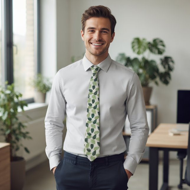 Corbata de cuello con hoja tropical Sage polvorien (Subido por el creador)