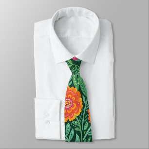 Corbata de cuello con mariposas y marigolds indias