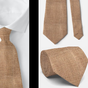 Corbata de cuello con patrón de arpillera rústica 