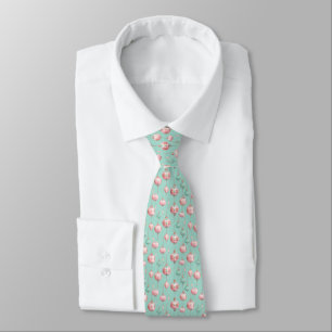 Corbata de cuello con patrón rosa de Navidad