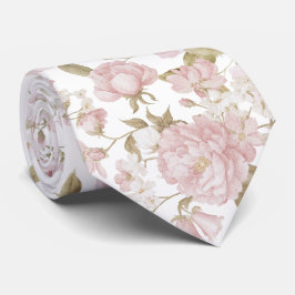 Corbata de cuello con peonías rosadas
