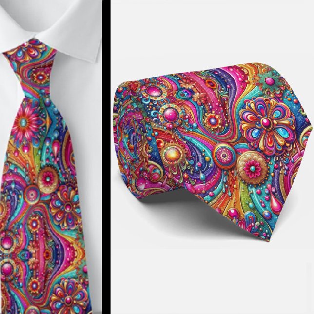 Corbata de cuello con poder de flor hippy (Subido por el creador)
