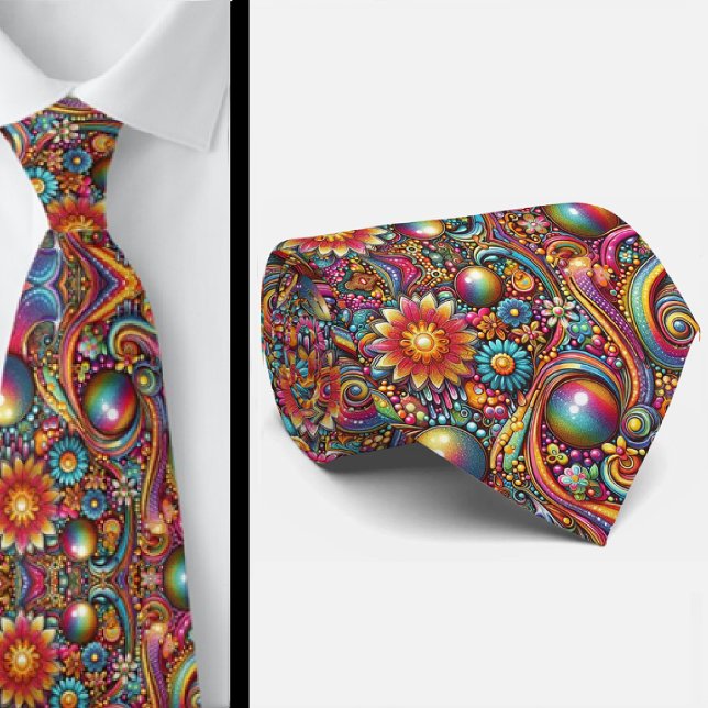 Corbata de cuello con poder floral hippie (Subido por el creador)