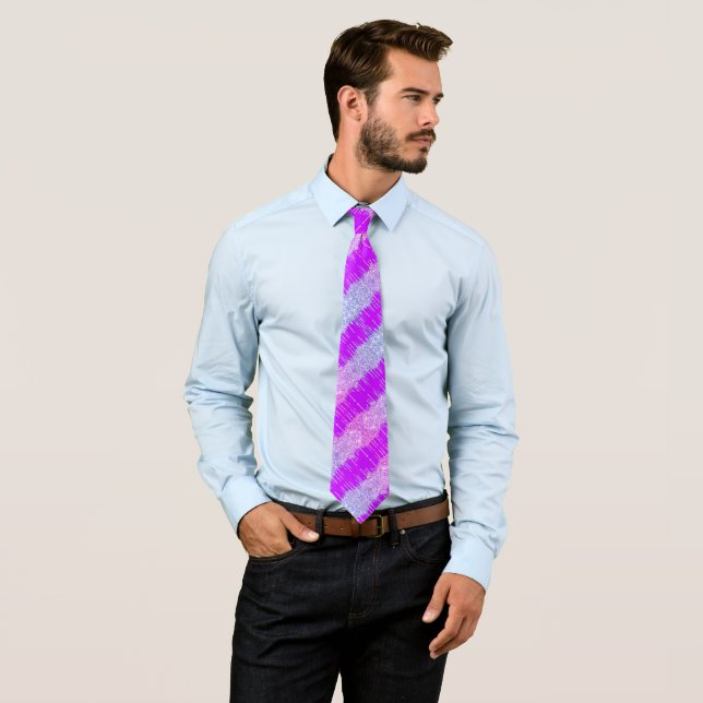 Corbata de cuello con purpurina morada con gotas b (In situ)