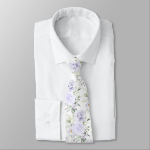 Corbata de cuello con rosas acuarela púrpura de Pi