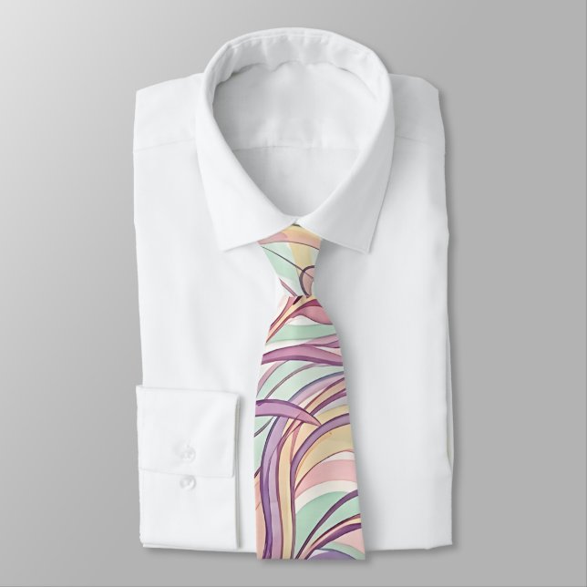 Corbata de cuello con tinta pastel de campo de tri (Atado)