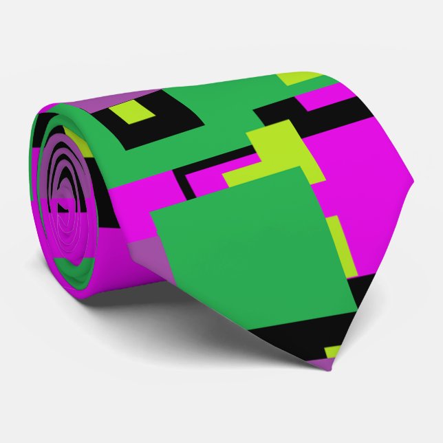 Corbata de cuello con un patrón cuadrado verde mor (Enrollado)