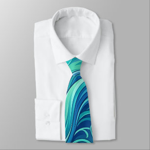 Corbata de cuello con zarcillo de vid azul océano