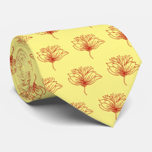 Corbata de cuello de boda del novio floral roja am