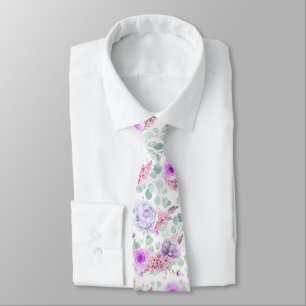 Corbata de cuello de boda floral botánica rosa púr