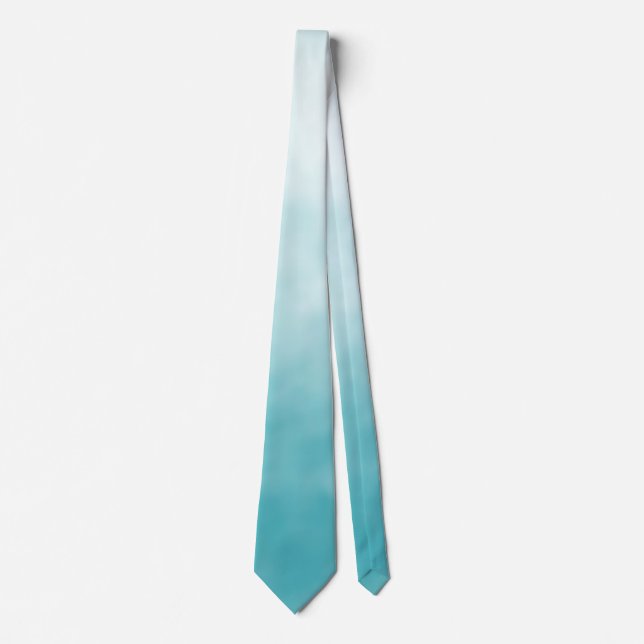 Corbata de cuello de boda ombre monocromática turq (Anverso)