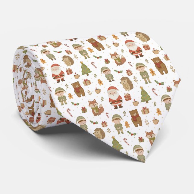 Corbata de cuello de bosque de Navidad dibujada a  (Enrollado)