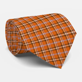 Corbata de cuello de color naranja calabaza a cuad