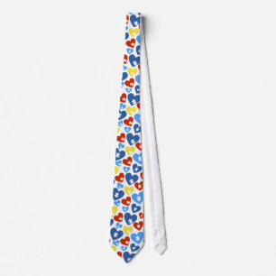 Corbata de cuello de corazón de autismo