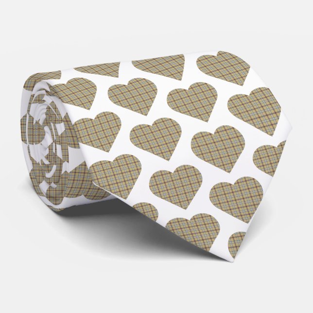 Corbata de Cuello de Cuadro Tann Marrón Azul Blanc (Enrollado)