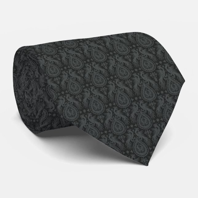 Corbata de cuello de dragones medievales negros (Enrollado)