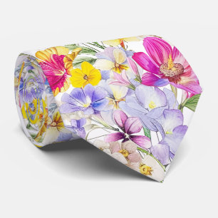 Corbata de cuello de flores silvestres brillantes