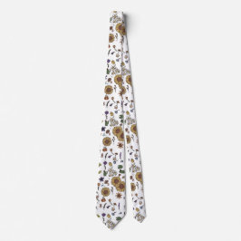 Corbata de cuello de girasol blanco